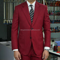 HARCHOY 2025 New Fashion Single Breasted Woolen 100% Wool Business Suit for Men Red Wedding Groomsman 2-Piece Set