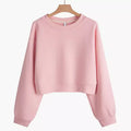 Wholesale High Quality Custom Plain Long Sleeve Women Crop Tops Hoodies