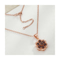 YBO 18K Rose Gold Plated Geometric Flower Pendants 3MM Natural Garnet Necklaces Trendy Wholesale Cheap Weddings Engagements