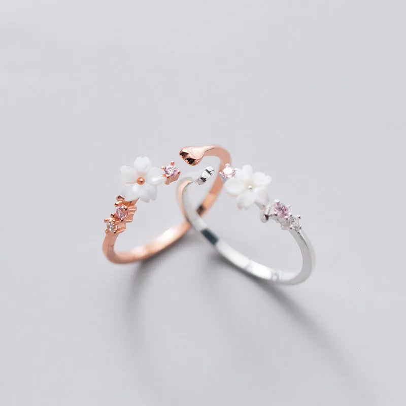 Classic Elegant Design 925 Sterling Silver Floriated Finger Ring S925 Jewelry for Women J7527