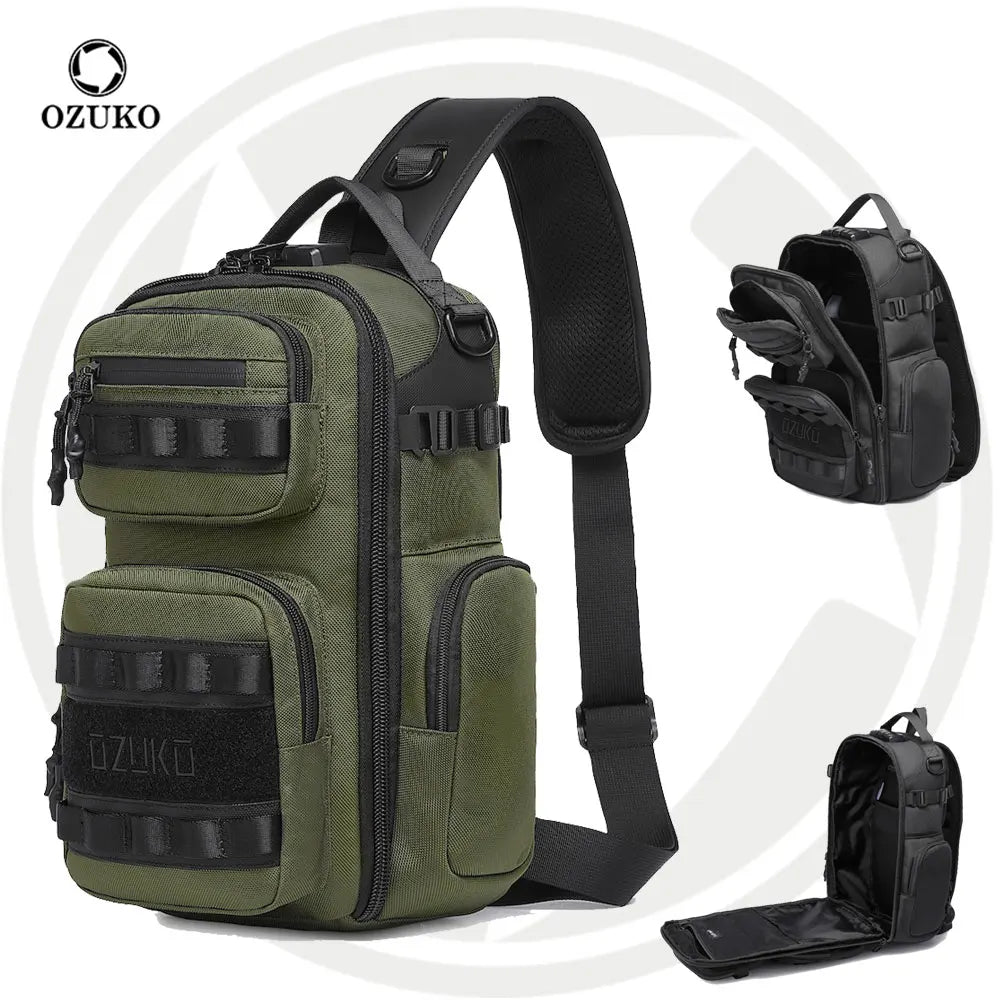 Ozuko 9812 Sport Bag Pack Sling Shoulder Backpack Sling Bag Pack Rover Shoulder Sling Backpack EDC Molle Assault Range Bag