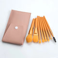 8pcs Matte Wooden Mini Professional Makeup Brushes Portable Soft Hair Beauty Tools for Mascara Concealer and Eye Application