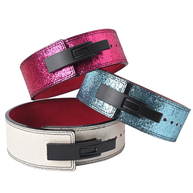 Custom Logo Fitness Lumber Back Weightlifting Cowhide Leather Weight Powerlifting Lifting Gym 10 MM Lever Belt Men