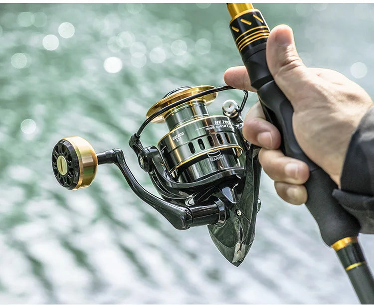 HD1000 All-metal Spinning Reel Lure Fishing Reels Model Mental Handle Metal Max Drag 50kgs Lure Ring Mini Surf Fish Lake Ocean