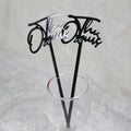 Custom Design Black Acrylic Drink Monogram Name Wedding Stirrer Party Event Cocktail Stirrer