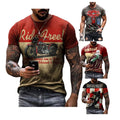 Evertop OEM/ODM Custom logo Men's Hip Hop Motorbike Digital Knitted Printed Short Sleeve Sublimation T-Shirt