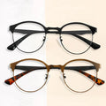 837 Wholesale New Design Retro Half-frame Temperament Student Round Metal Frame Optical Glasses 2025