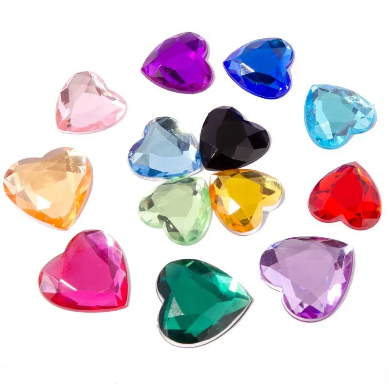 Acrylic Heart-Shaped Flat Diamond Peach Shaped DIY Handmade Phone Shoe Rhinestones for Mobile Toy Decoration Sticker Accessories