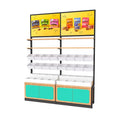 Light Duty Steel-wood Combination Supermarket Shelf Display Rack for Convenience Stores Bulk Retail Customizable