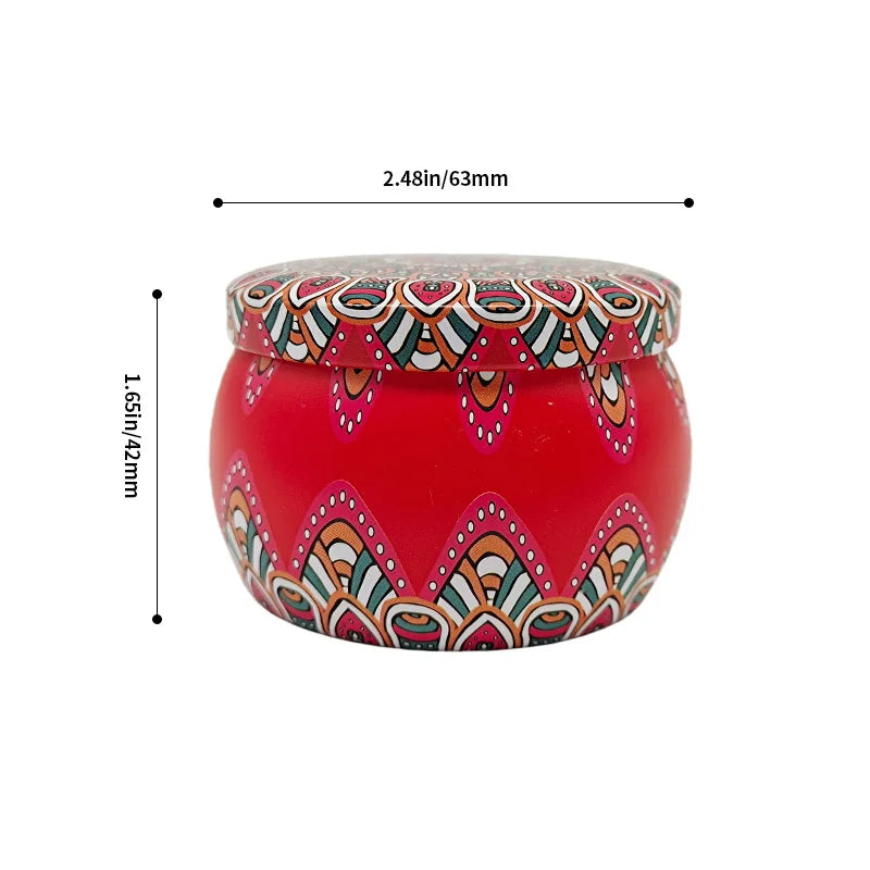 RTS Manufacturer Sale Multicolour Pattern Decorative Empty Tin Candle Containers 3oz Seamless Round Metal Candle Tins with Lid