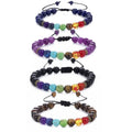 Hot selling men's and women's colorful energy bead agate bracelet natural stone therapy yoga bead handmade woven bracelet gift