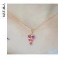 2023 NATUNA Dream Amethyst Enamel Drop Glaze Temperament Necklace 925 Silver Necklace for Women Jewelry for Mother Day