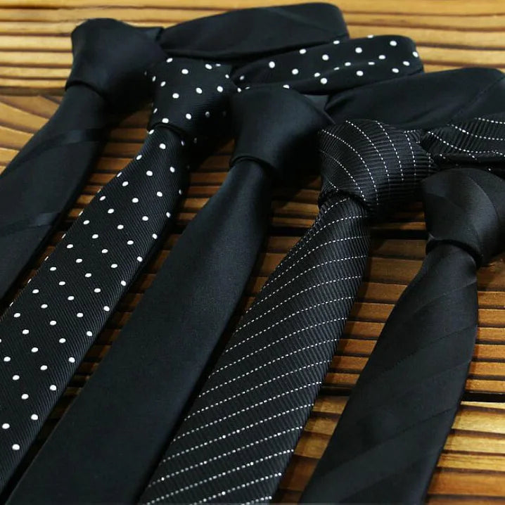 Narrow Casual Arrow Skinny Black Necktie Slim Black Tie for Men 5cm Man Accessories Simplicity for Party Formal Ties Fashion