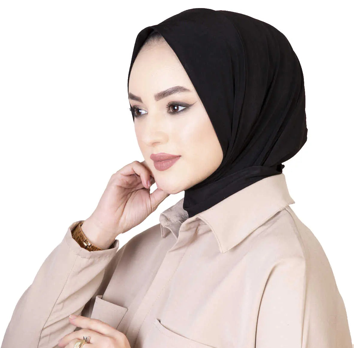 CCY Muslim Scarfs and Hijabs Premium Jersey Instant Hijab With Tie Back Buttons for Islamic Women Everyday Hijab Ready to Wear