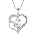 925 Sterling Silver Godmother Heart Pendant Necklace Personalized Engraved Message Heart Necklace for Godmothers
