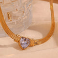 Chunky Jewelry Shining Zircon Choker Gold Plated Stainless Steel Jewelry Custom Waterproof Jewelry