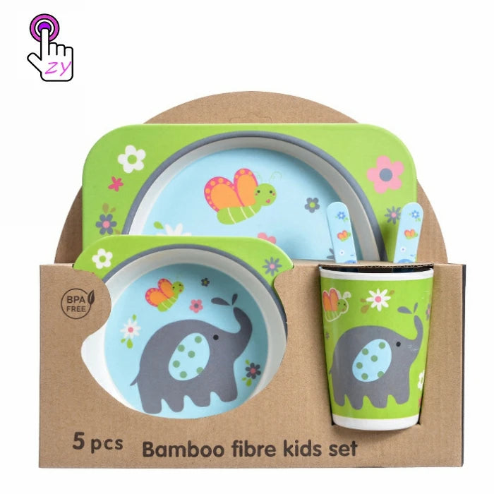 Environmentally Friendly Bamboo Fiber Dinner Plate Set Fast Food Plate Separated Dish Plate