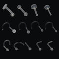 Acrylic Plastic Soft Rod Earrings Transparent Invisible Nasal Nails Eyebrow Nails Human Body Piercing Jewelry
