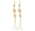Custom Design Vintage Art Deco Tassels Long 18 k Gold Plated Hoop Earring Fancy Jewelry for Women Brincos Banhados Ouro 18K