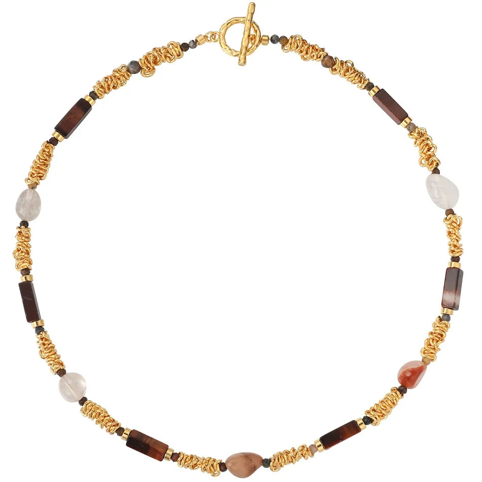 Original Design Personalized Natural Freshwater Pearl Natural Stone Beaded Necklace Women Jewelry Factory Custom Wholesale