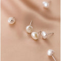 Bridal Wedding Earings 925 Sterling Silver Natural Freshwater Baroque Pearl Studs Earrings Fashion Jewelry for Women