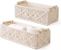 Macrame Handmade Woven Storage Basket Desktop Home Decor Organizer Two-piece Cotton Rope Room Handwoven Storage Box