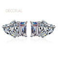 D Color 925 Sterling Silver Stud Earrings Radiant Cut Emerald  Cut Various Sizes Moissanite Earrings for Women