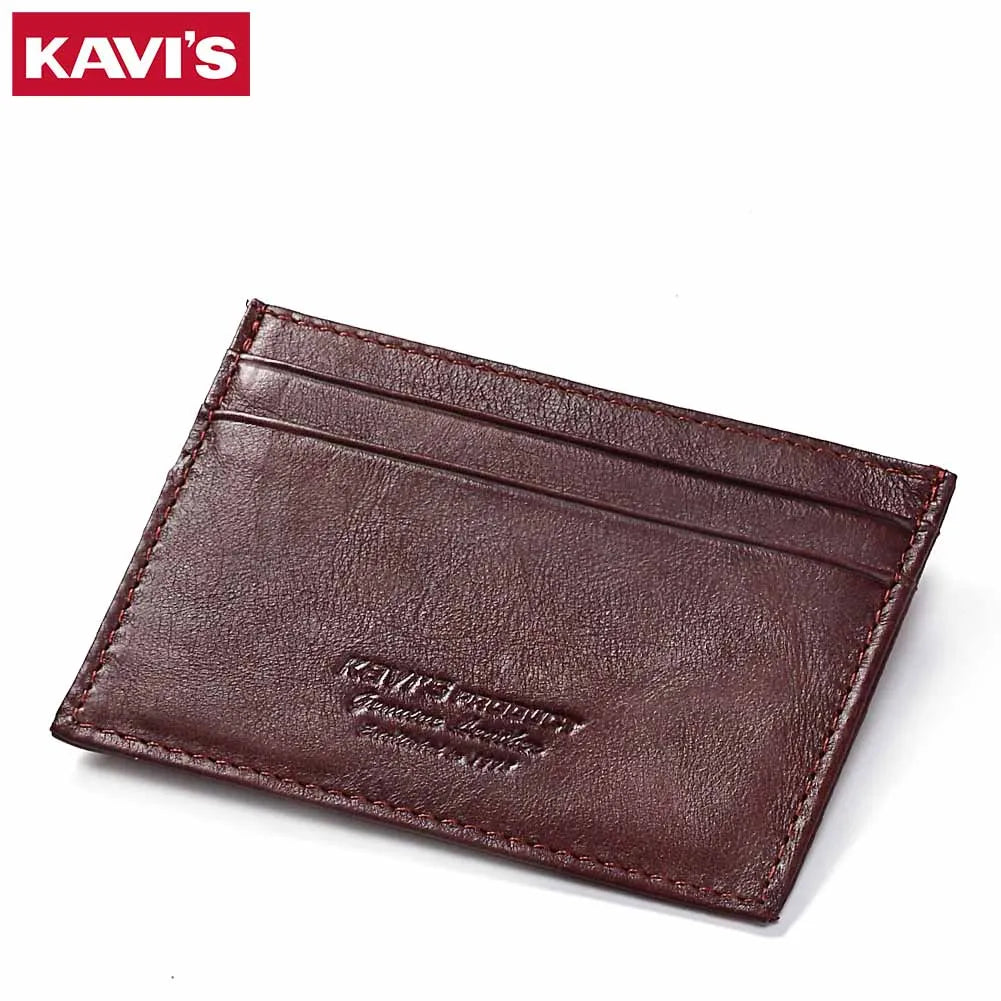 Wholesale Custom Men's Cards Wallet Slim Minimalist Anti-Theft Genuine Leather Credit Card Holder Purse Cards Storage Clutch