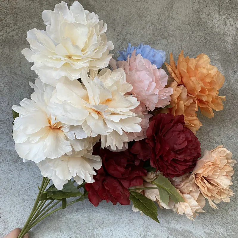Hot Sale Artificial Flores Peony Silk Flowers Arrangements  for Wedding