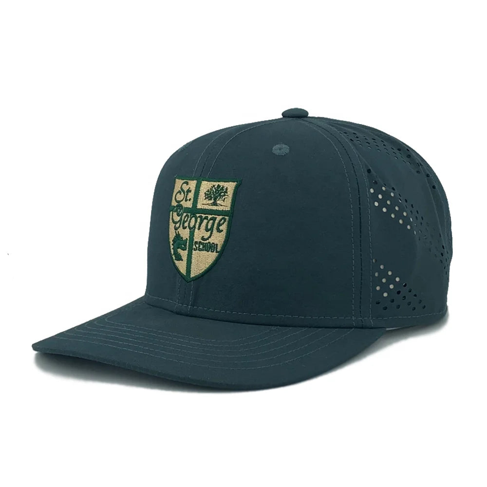 Custom Logo 6-Panel Laser Cut Hole Richardon Baseball Hat 100% Polyester Breathable Golf Sports Snapback Richardon Hat