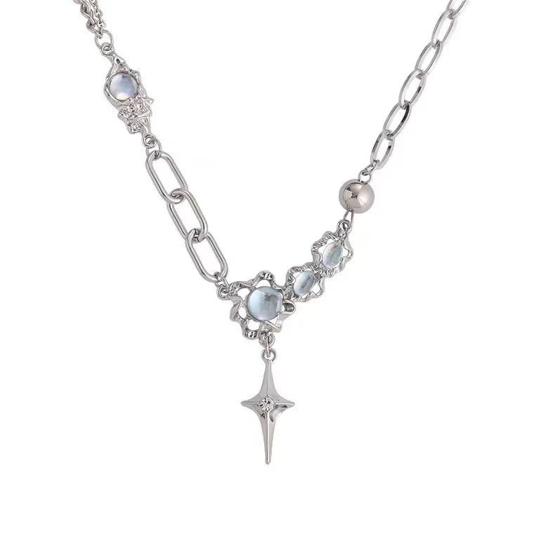 Wholesale Fashion Niche Design Necklace Moonstone Crystal Tassel Necklace for Woman