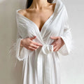 New Design Feather Pajamas Fashion Home Wear Long Sleeve Women's  Sleepwear