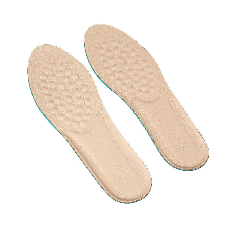 Genuine Leather Insole Sweat Absorption Odor Prevention Breathable Sports Shock Absorption Thickened Cowhide Inserts Women Men