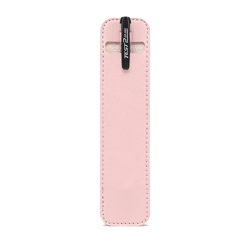 Handmade Solid Color Gift Pen Protective Cover Custom PU Leather Pencil Case