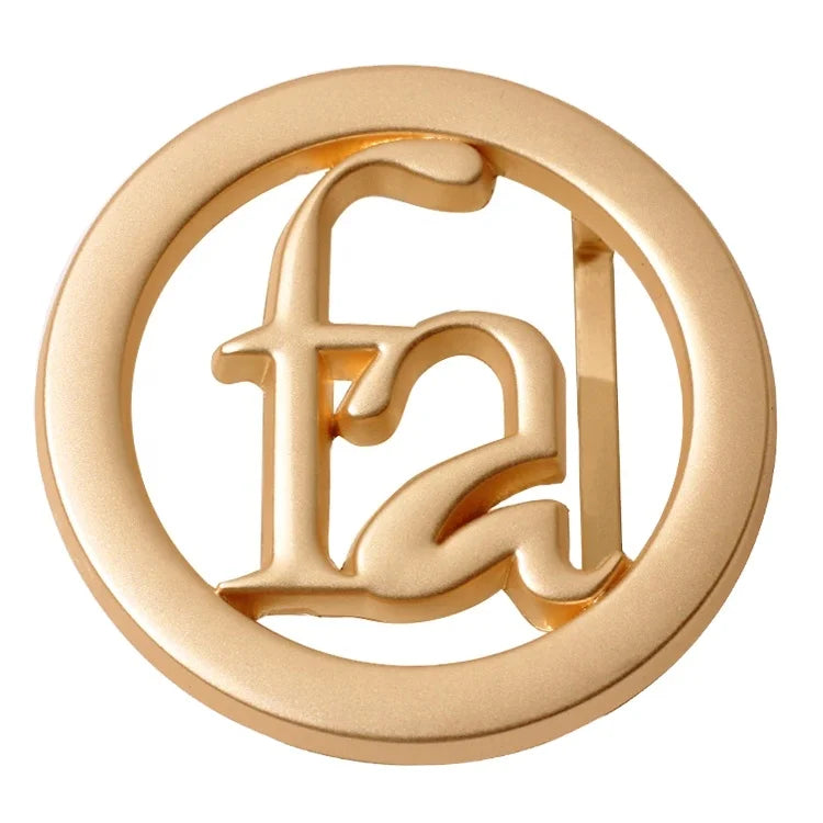 Newest Hollowing logo Hardware Buckle Design Customized Round Shape Slide Adjusters Metal Belt Buckle