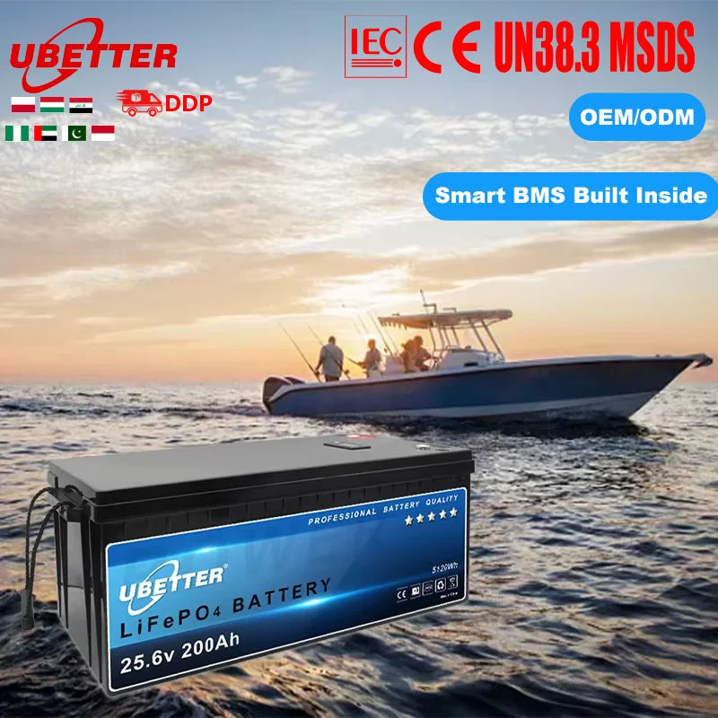 Stock Free Shipping 25.6v 200AH Solar Grid Home Rv Camper Emergency Power Smart Bms Lithium Iron Phosphate 4000 Battery Pack