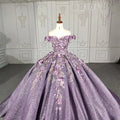 Jancember DY1115 Elegant Purple Glitter Party Evening Dresses for Women