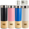 GB8062 550ML/18.5oz  No Minimum Triple Wall Vacuum Insulated Bamboo Water Bottle with Strainer and Handle