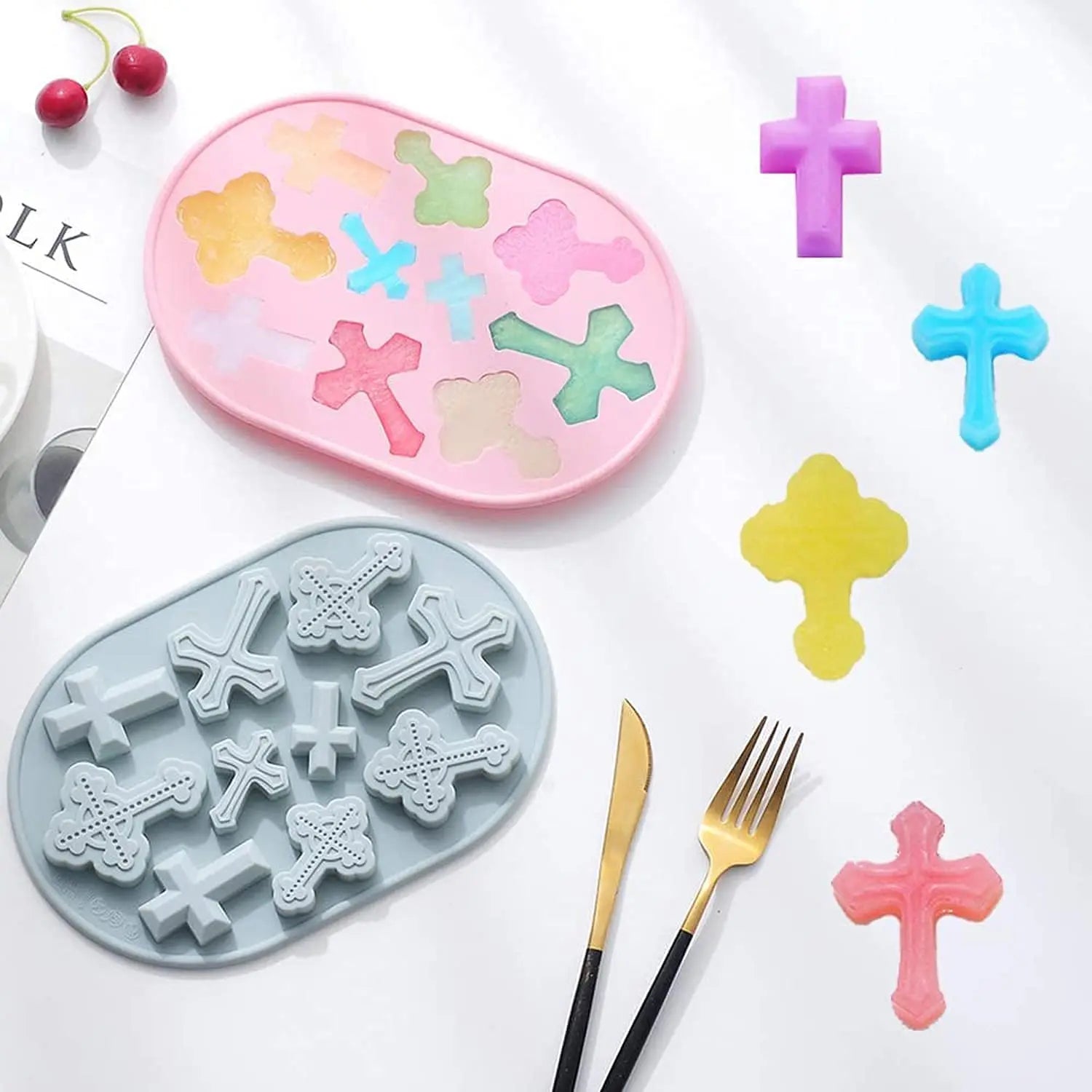 Cross Shape Silicone Molds for Cake & Cupcake Decoration Baptism Chocolate Cake Topper & Fondant Mold Cross Cake Tools
