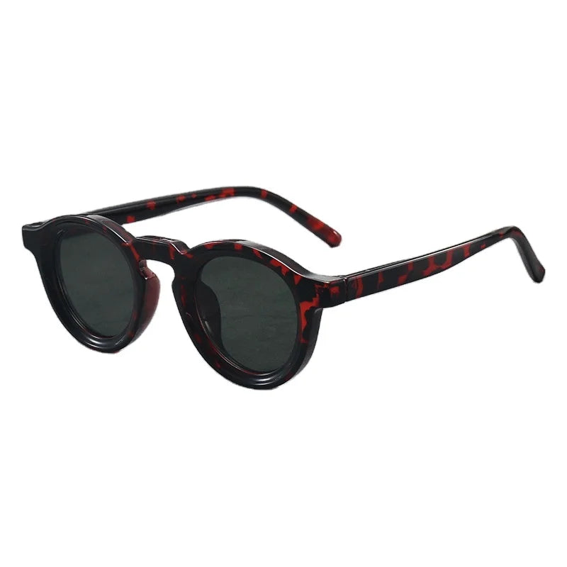 Women's Retro Cross-Border Tortoiseshell Oval Frame UV400 Sun Protection Hip-Hop Trendy Stylish PC Sunglasses