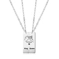 1 Pair Romantic Stainless Steel Cross Chain Couples Necklace King Queen Promise Forever Valentine's Day Gift Pendant Jewelry