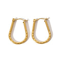 New Arrival 316L Stainless Steel 18K Irregular Shape Oval Hoop Earrings Waterproof Accessories for Women