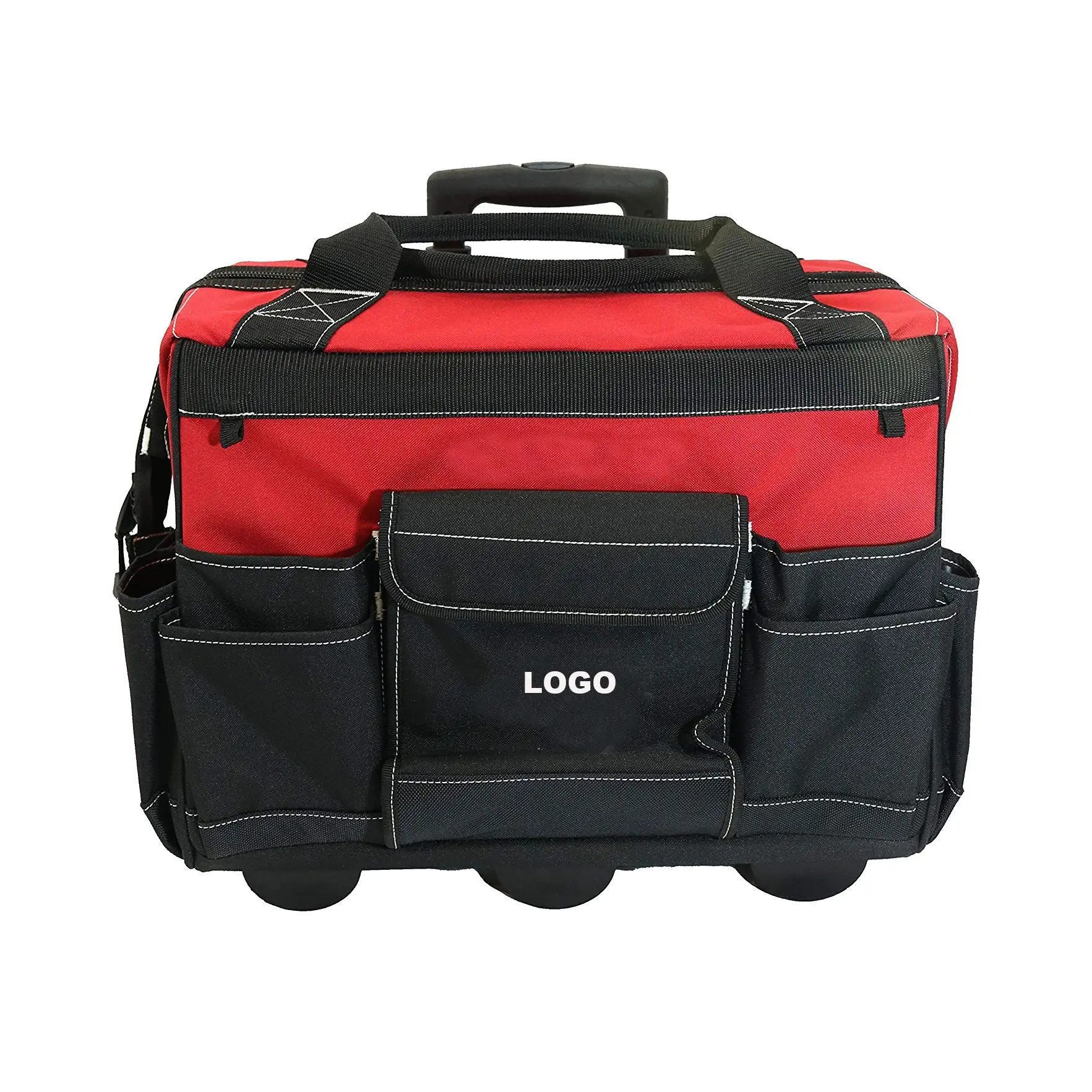 Waterproof 600D Polyester OEM/ODM Customizable Carpenter Electricians Wheel Case Heavy Duty Lightweight Multi-Function Tool Bag