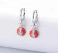 Ladybug Insects Animal Jewelry Psj S 925 Sterling Silver 14k Gold Plated Discoloration Enamel Huggies Earrings for Kids Girls