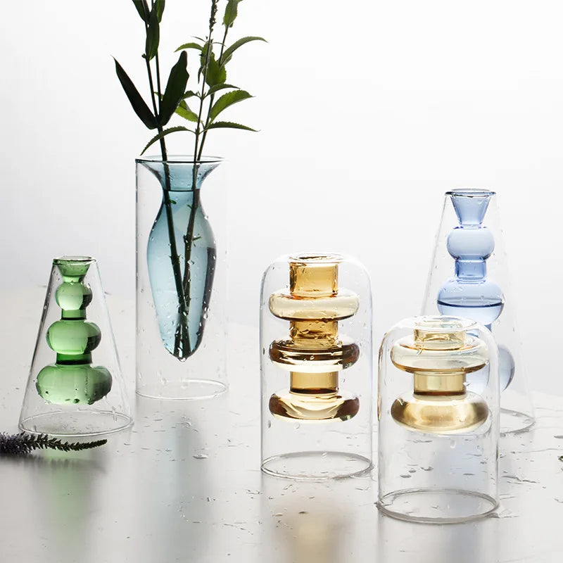 Centerpiece Decorative Colored Clear Glass Flower Vase/Glass Vases