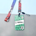 Hot Selling Eco-Friendly Durable Football Design Anti-Lost Neck Polyester Personalized Phone Lanyards Soccer Style ID Badge Card
