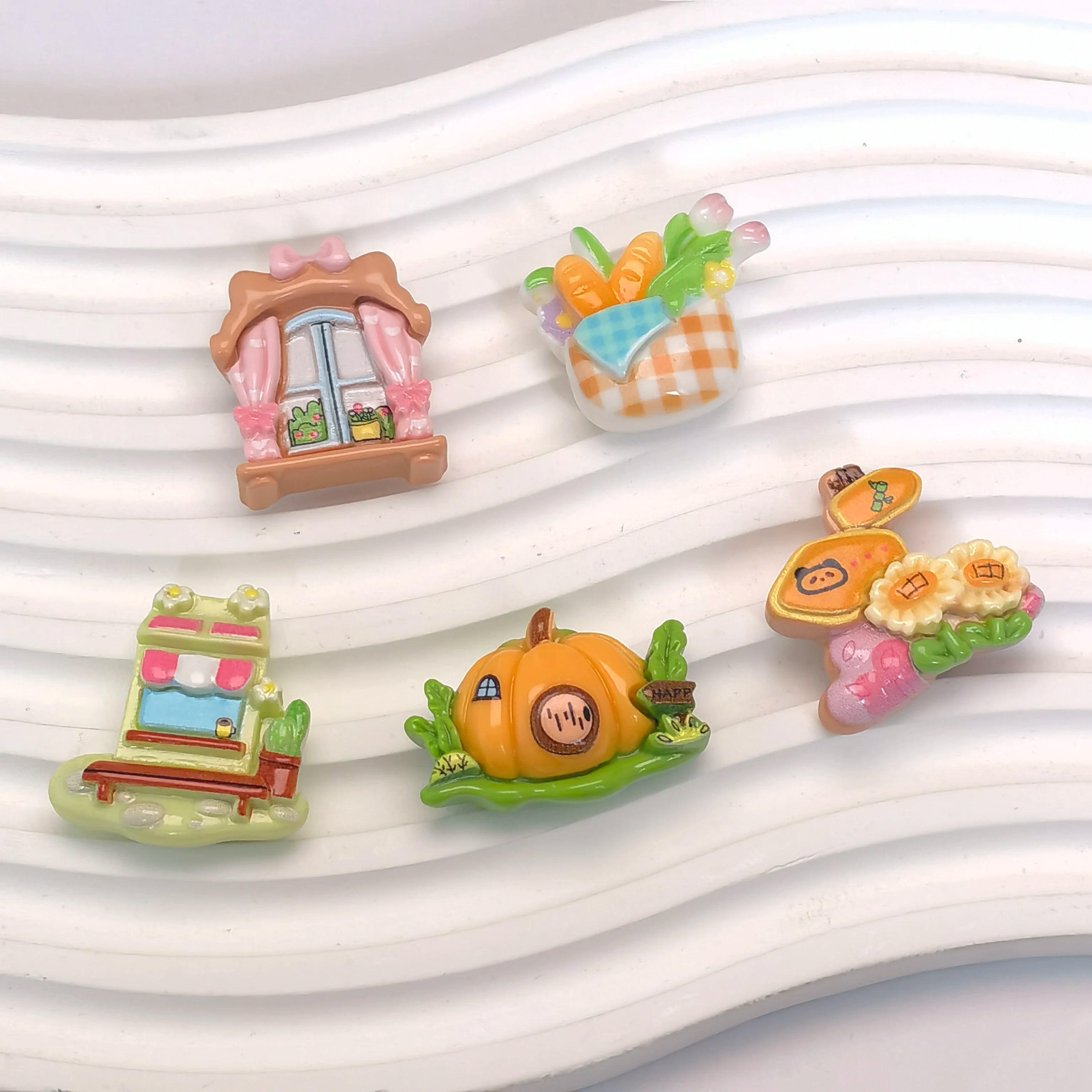 Fairy Garden House Embellishment Cute Flatback Resin Cabochons Cute Charms for DIY CraftsSlimeScrapbooking