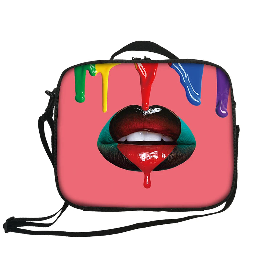 Hot Sale Fashion Office Lunch Bag Waterproof Lightweight with Custom Printed Cartoon Pattern Insulated Sublimation Lunch Bag