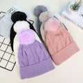 BSBH Warm Fleece Lined Custom Knit Beanies Winter Women Men Knitted Pom Beanie Hat Faux Fur Mohair Beanie Custom Manufacturer