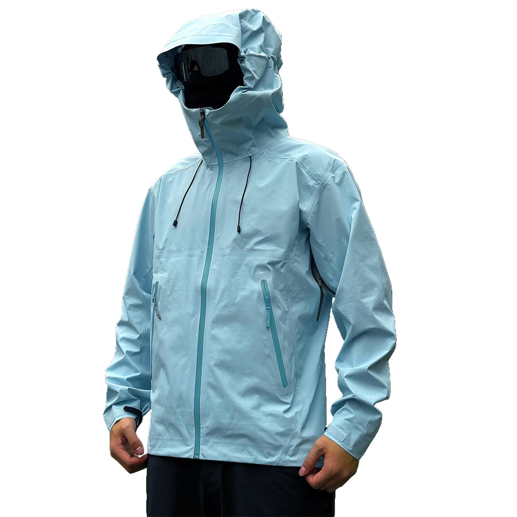 Custom Men Women's Lightweight 100% Polyester Hard Shell Jacket Waterproof Insulated Windbreaker Raincoat Zip Closure Ski Jacket